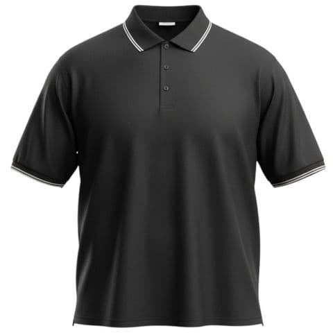 Mr Gopes Buttoned Polo Pique Black
