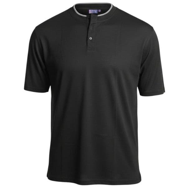 Mr Gopes Granddad Neck Pique Black