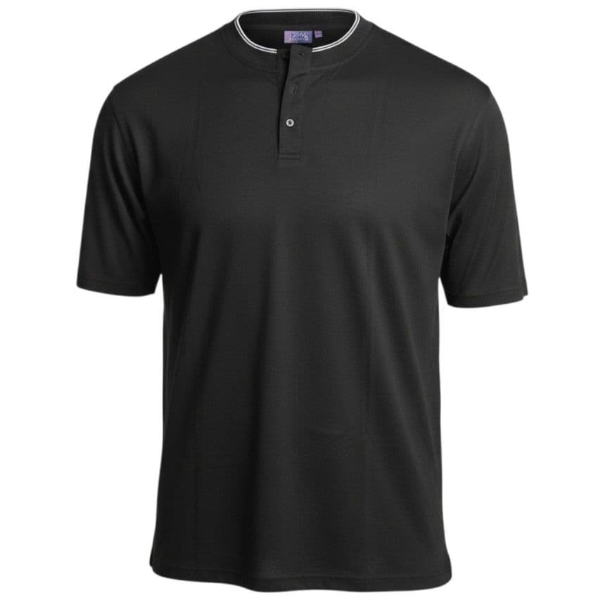 Mr Gopes Granddad Neck Pique Black