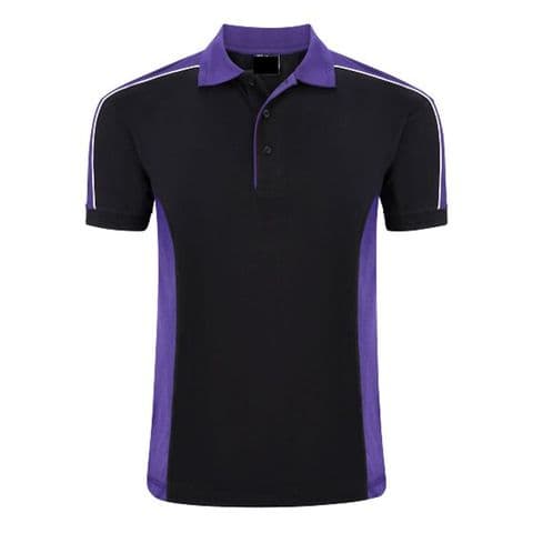 Pique 1188 Cut And Sewn Polo Black/Purple £19.99