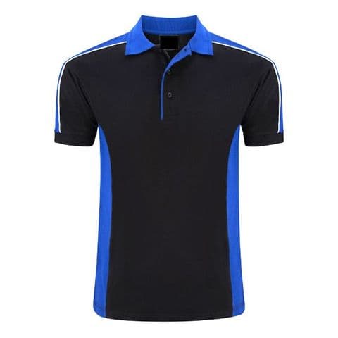Pique Polo 1188 Cut And Sewn Black/Royal £19.99