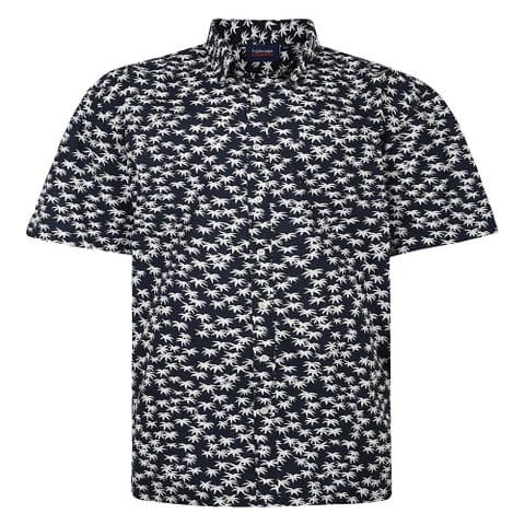 SH411 Palm Print Shirt Navy