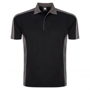 Sports 1198-10 Cut And Sewn Wicking Polo Black/Graphite £19.99