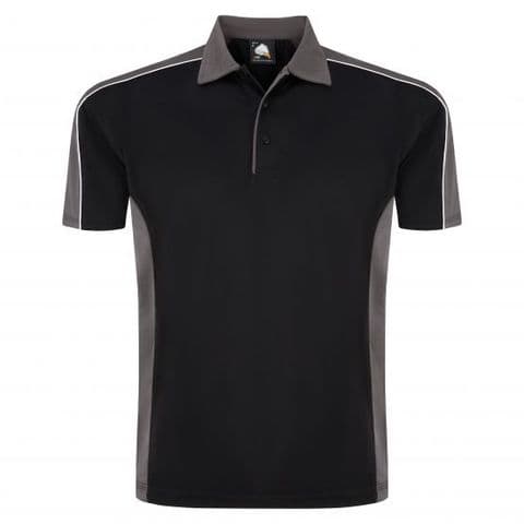 Sports 1198-10 Cut And Sewn Wicking Polo Black/Graphite £19.99
