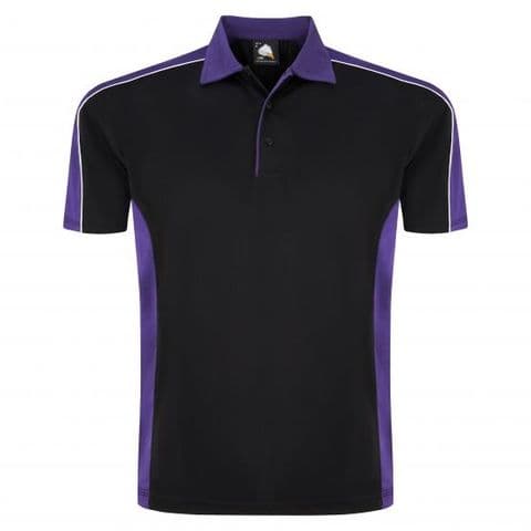 Sports 1198-10 Cut And Sewn Wicking Polo Black/Purple £19.99