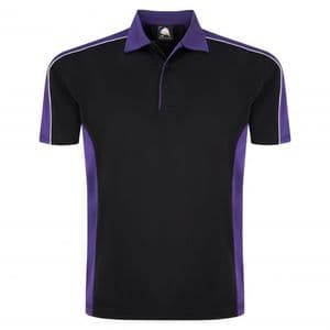 Sports 1198-10 Cut And Sewn Wicking Polo Black/Purple £19.99