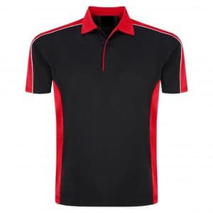 Sports 1198-10 Cut And Sewn Wicking Polo Black/Red £19.99
