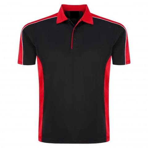 Sports 1198-10 Cut And Sewn Wicking Polo Black/Red £19.99