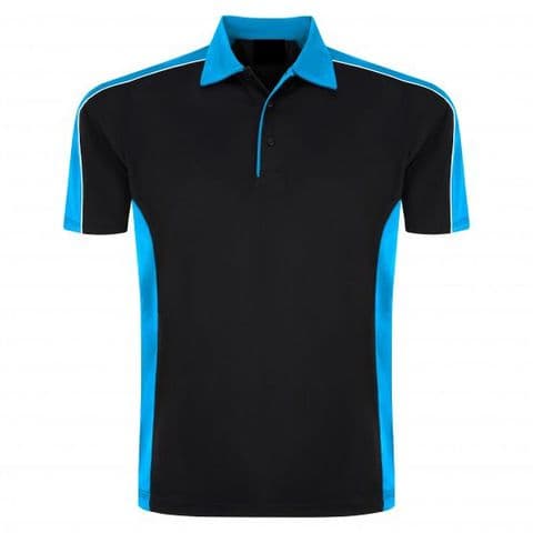 Sports 1198-10 Cut And Sewn Wicking Polo Black/Reflex £19.99