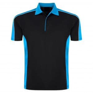 Sports 1198-10 Cut And Sewn Wicking Polo Black/Reflex £19.99