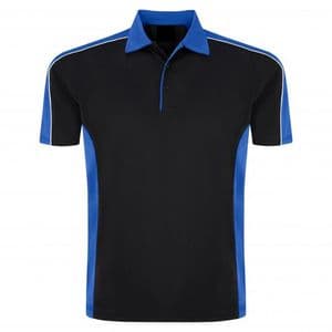 Sports 1198-10 Cut And Sewn Wicking Polo Black/Royal £19.99