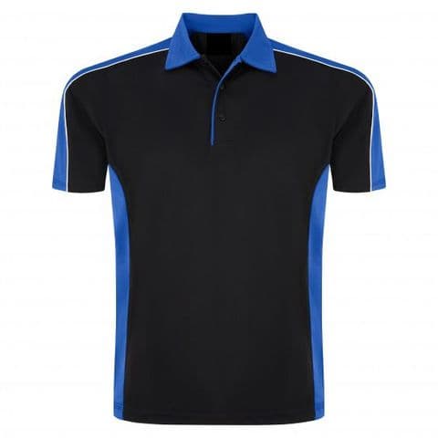 Sports 1198-10 Cut And Sewn Wicking Polo Black/Royal £19.99