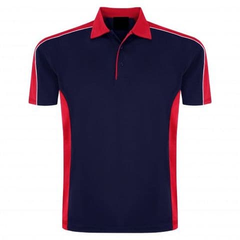 Sports 1198-10 Cut And Sewn Wicking Polo Navy/Red £19.99
