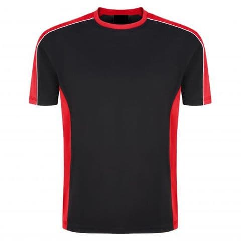 Sports Crew 1008-15 Wicking Tee Black/Red £16.99.