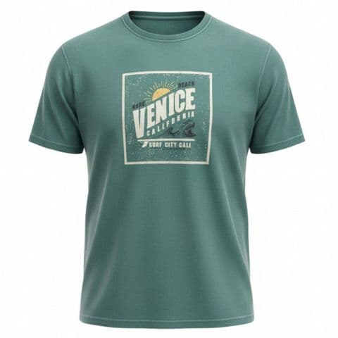 T350 Venice Printed Tee Teal