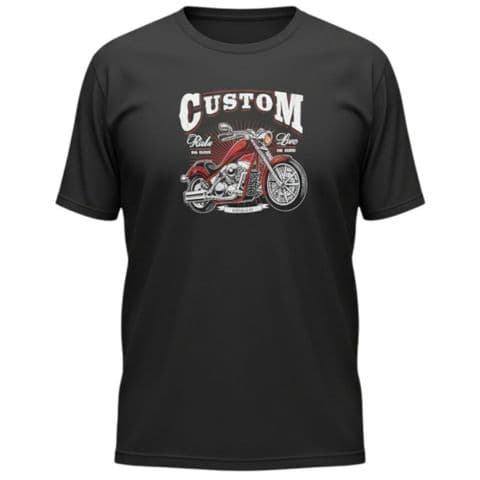 T363 Custom Printed Tee Black