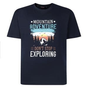 T439 Mountain Adventure Print Tee Navy