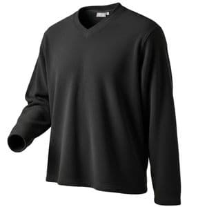 V-Neck Pullover Fleece Jumper Black