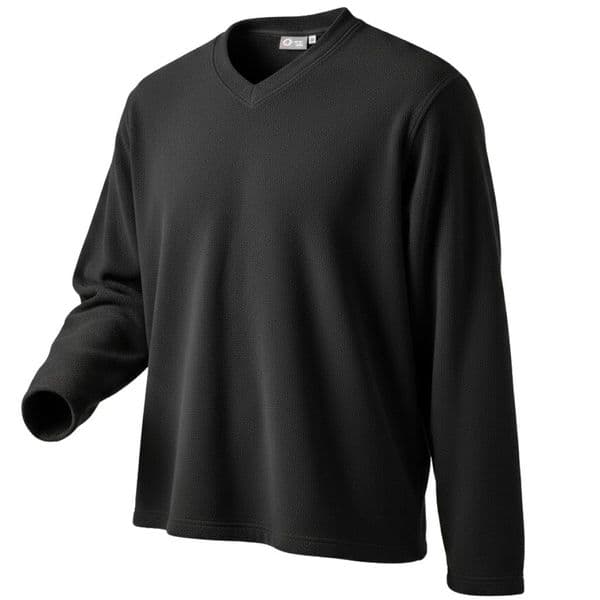 V-Neck Pullover Fleece Jumper Black