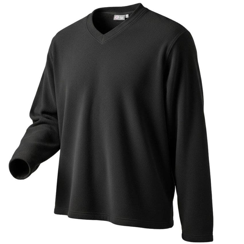 V-Neck Pullover Fleece Jumper Black
