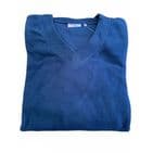 V-Neck Pullover Fleece Jumper Navy