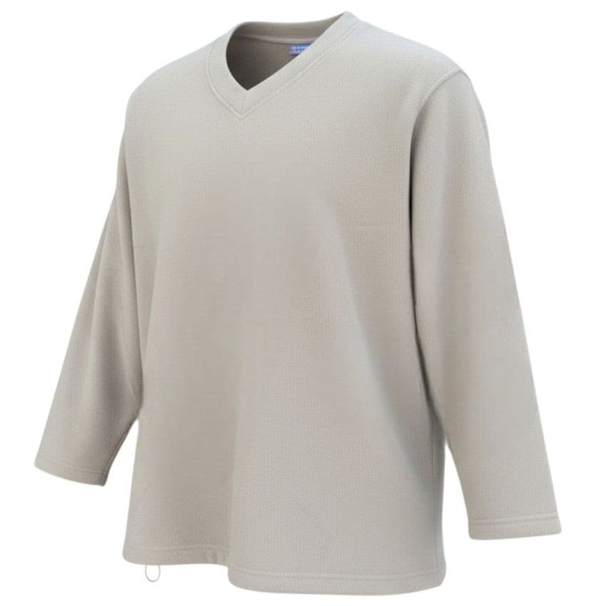 V-Neck Pullover Fleece Jumper Stone