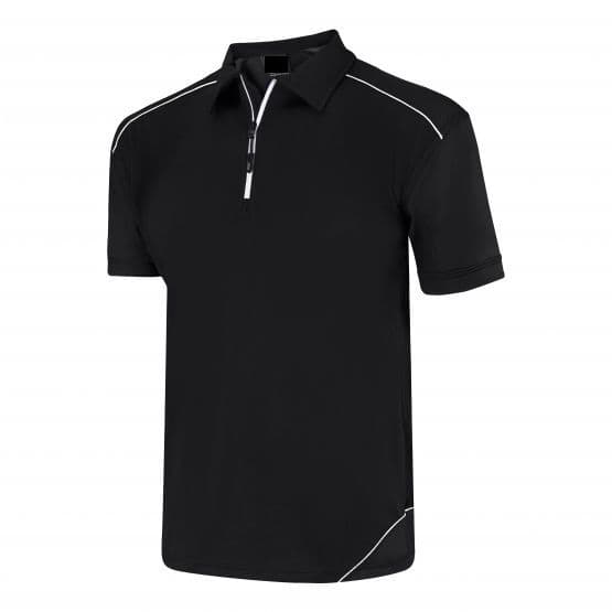 Zip Collar Sports 1183-10 Wicking Polo Black 19 99