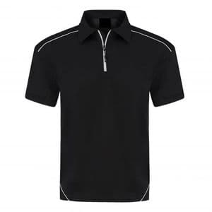 Zip Collar Sports 1183-10 Wicking Polo Black £19.99