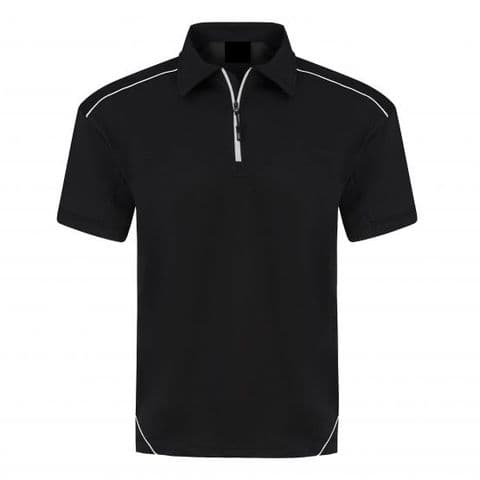 Zip Collar Sports 1183-10 Wicking Polo Black £19.99