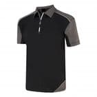 Zip Collar Sports 1183-10 Wicking Polo Black/Graphite £19.99