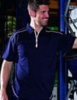 Zip Collar Sports 1183-10 Wicking Polo Black/Graphite £19.99