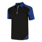 Zip Collar Sports 1183-10 Wicking Polo Black/Royal £19.99