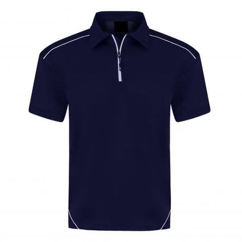 Zip Collar Sports 1183-10 Wicking Polo Navy/Navy £19.99