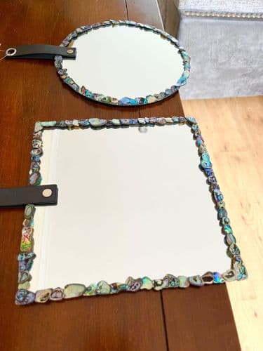 20cm Mirror with Leather