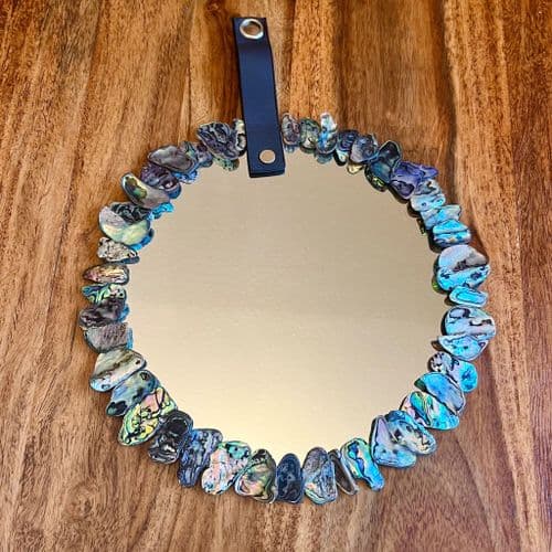 20cm Mirror with Leather