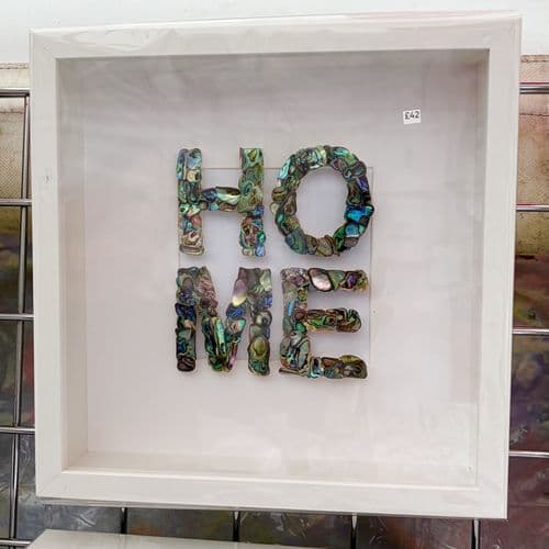 Box Frame Art - Paua Mosaic HOME
