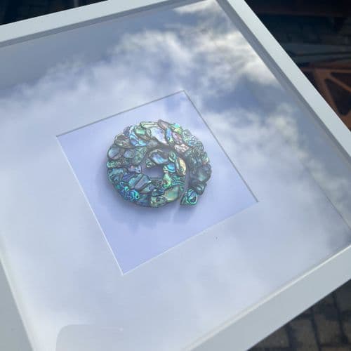 Box Frame Art - Paua Mosaic Koru