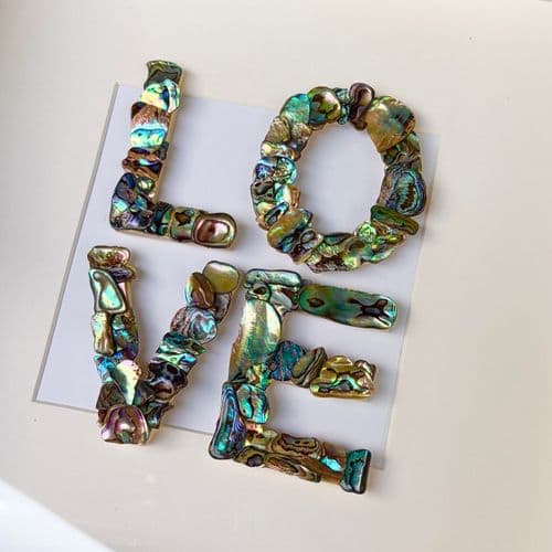 Box Frame Art - Paua Mosaic LOVE