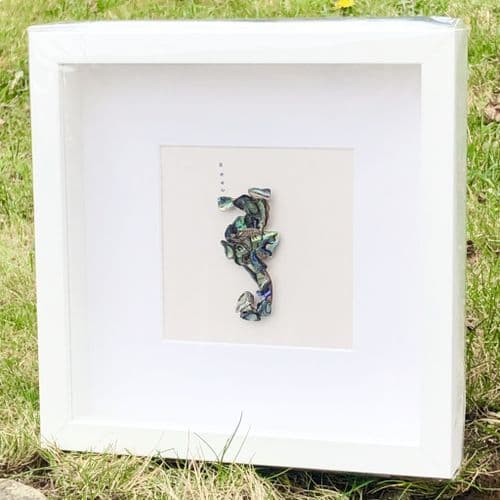 Box Frame Art - Paua Mosaic Seahorse