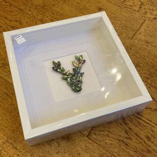 Box Frame Art - Paua Mosaic Stag