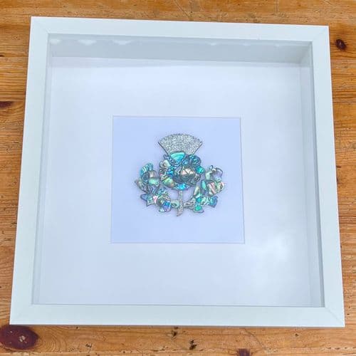 Box Frame Art - Paua Mosaic Thistle