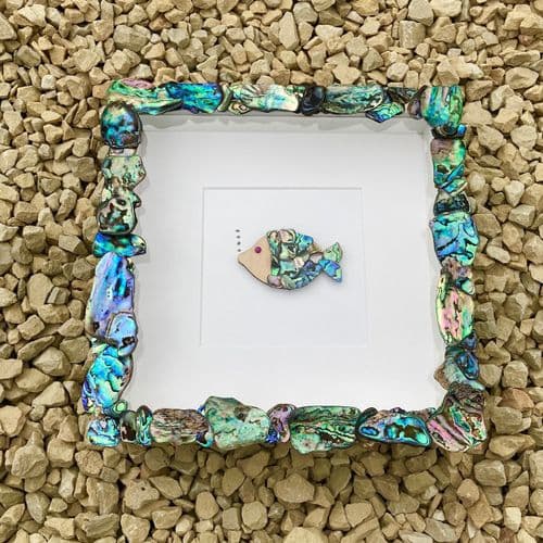 Box Frame Art Special - Paua Mosaic Fish