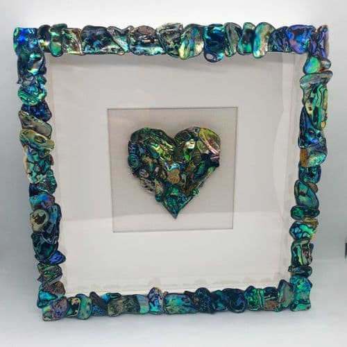 Box Frame Art Special - Paua Mosaic Heart