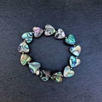 Bracelet - Paua & Silver Bead - Heart - PB22-H