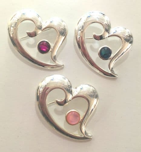 Brooch - Mother of Pearl Pink - Heart - 3cm