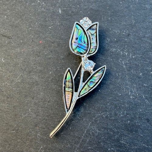 Brooch - Paua Natural Tulip