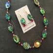 CHOOSE YOUR SHAPE & CRYSTAL COLOUR! Paua & Cut Glass Crystal Necklace PN08