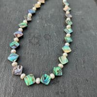 CHOOSE YOUR SHAPE! Paua & Freshwater Pearls - PFN13
