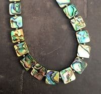 CHOOSE YOUR SHAPE!  Paua & Silver Bead Necklace PN22