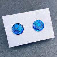 Cufflinks - Paua Blue Circle
